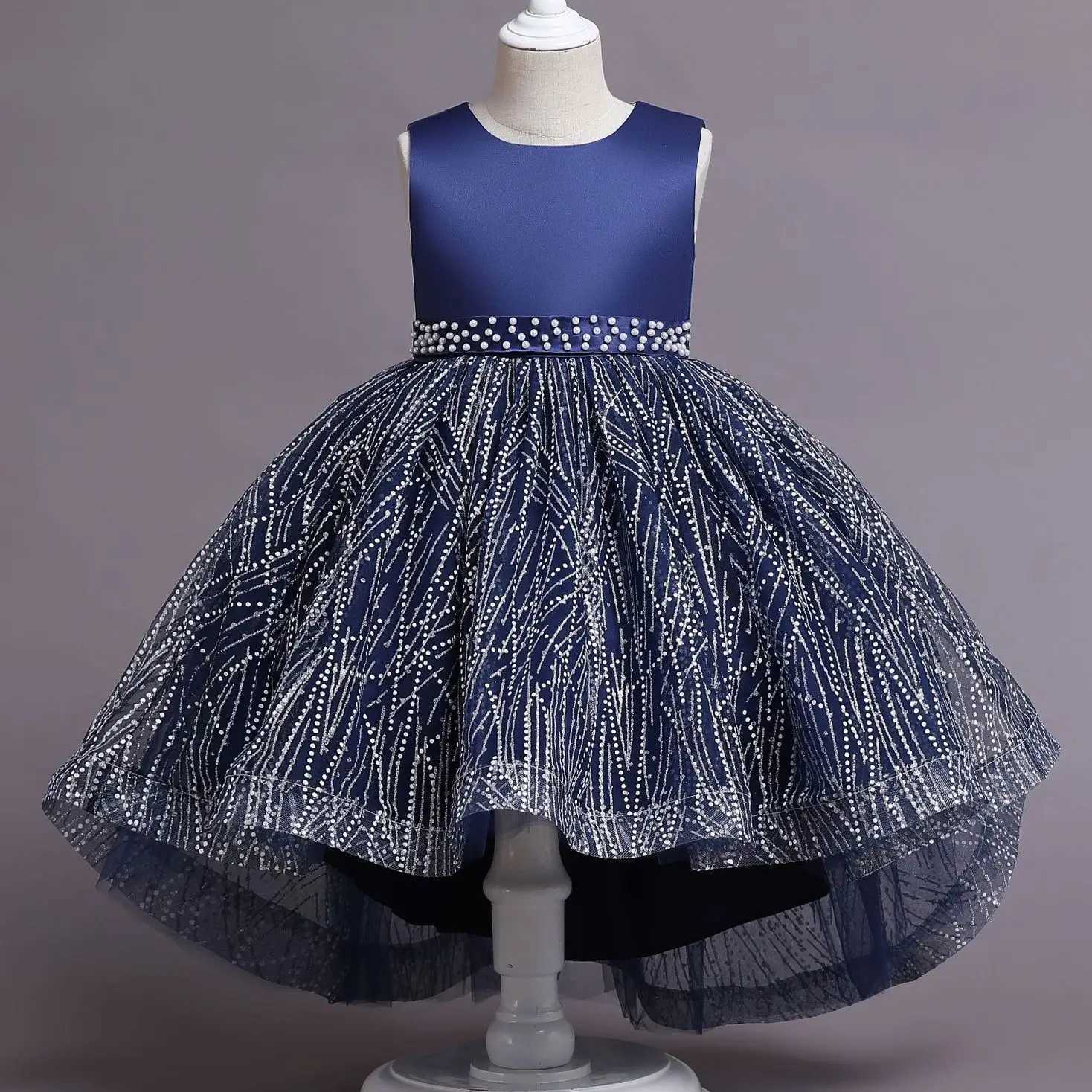 Girl's Dresses Children Clothing Girls Princess Christmas Kids Sequin Pearls Dresses For Baby Kids Shine Wedding Party Verstidos Dress Clothes Y2