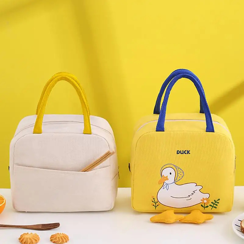 Ship from US Lunch box lunch bag insulated with duck cartoon pattern 250227FBB