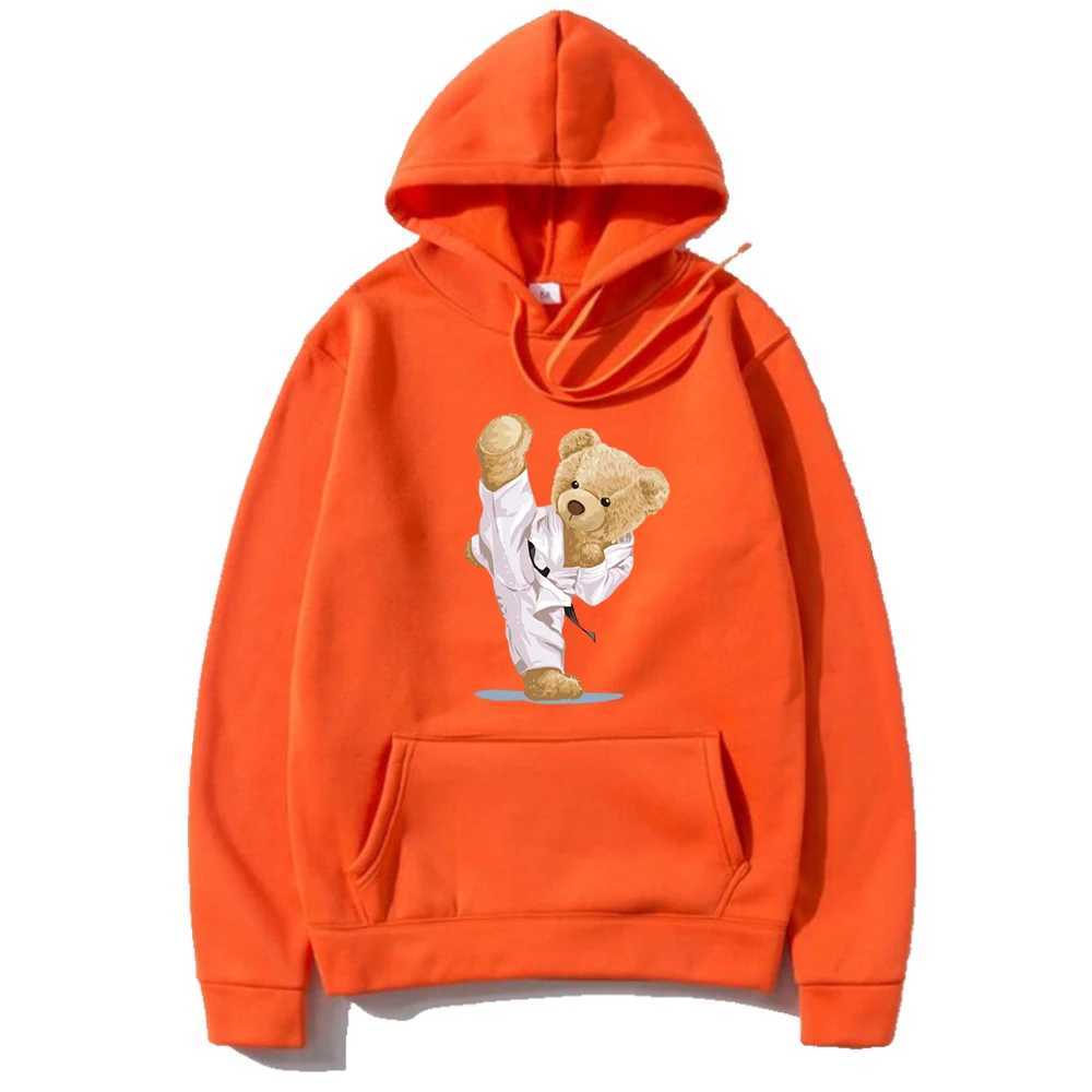 Bear Print Hoodie Wine Red Casual Long Slve Hoodie Mens Outdoor Sportswear L25101834RQ