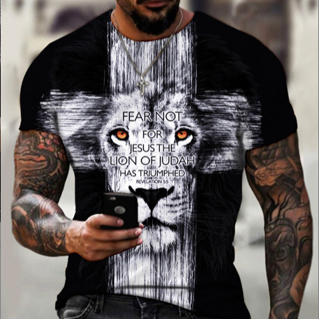2025 Summer Round Neck Men's Digital Printed Skull Street Hip Hop Fashion T-shirt Designer Free Shipping