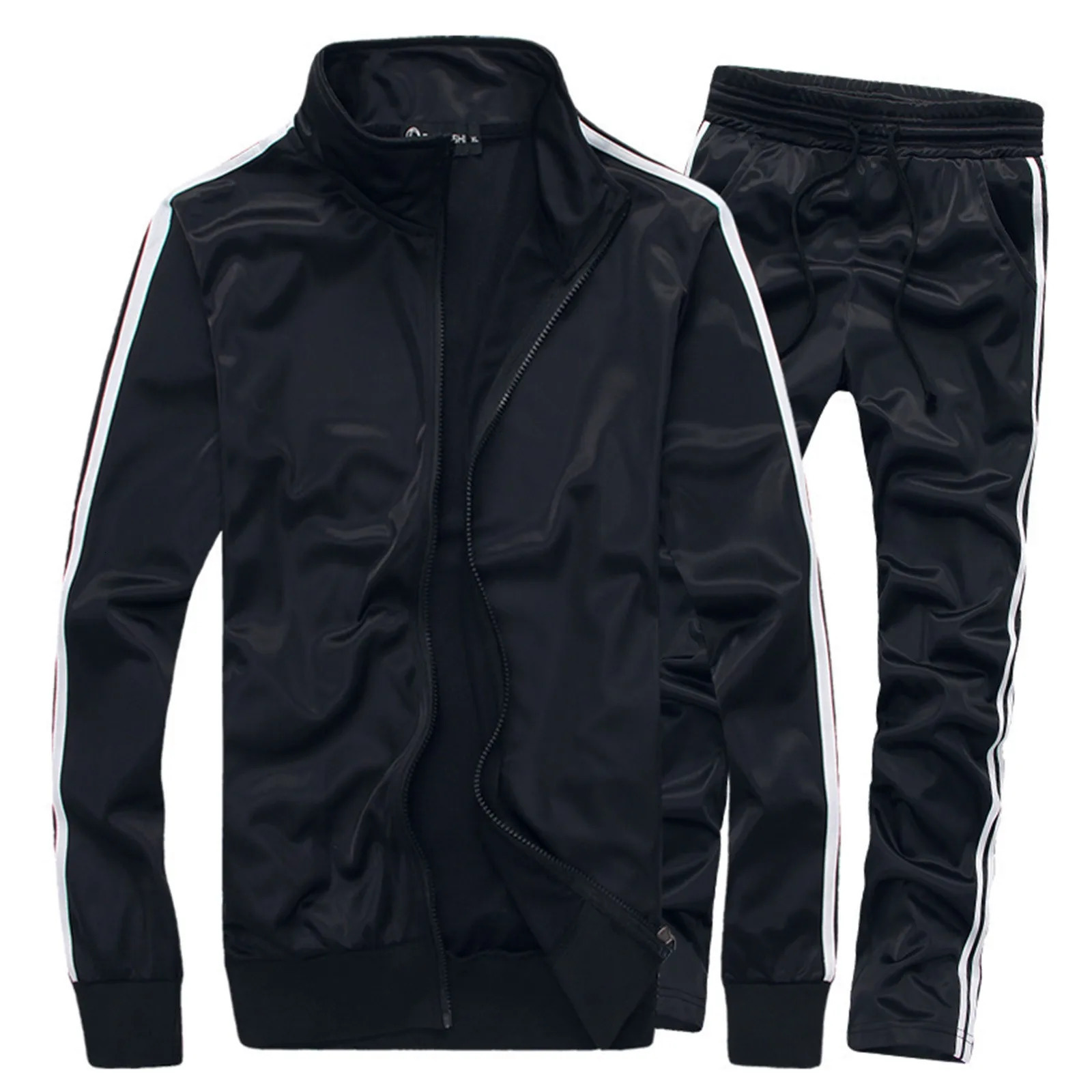 Casual Men Tracksuit Full Zip Running Jogging Athletic Sports Jacket And Pants 2 Piece Sets Patchwork Sweatsuit Clothing 250226