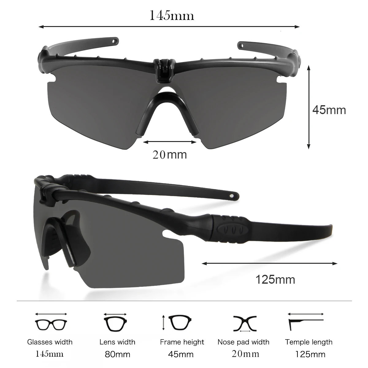 Men Women Army BALLISTIC 3.0 Protection Military Glasses Paintball Shooting Goggles Tactical MTB Cycling Polarized Sunglasses 250224