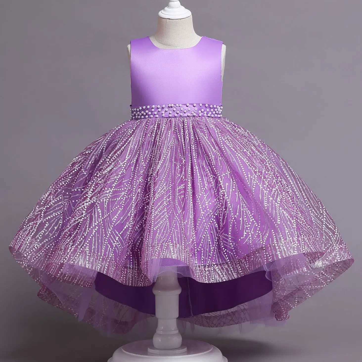 Girl's Dresses Children Clothing Girls Princess Christmas Kids Sequin Pearls Dresses For Baby Kids Shine Wedding Party Verstidos Dress Clothes Y2