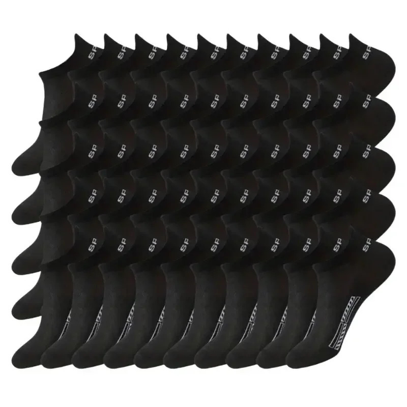 50 pairs of socks Mens hosiery ear lift waist boat Running fitness sports 250227