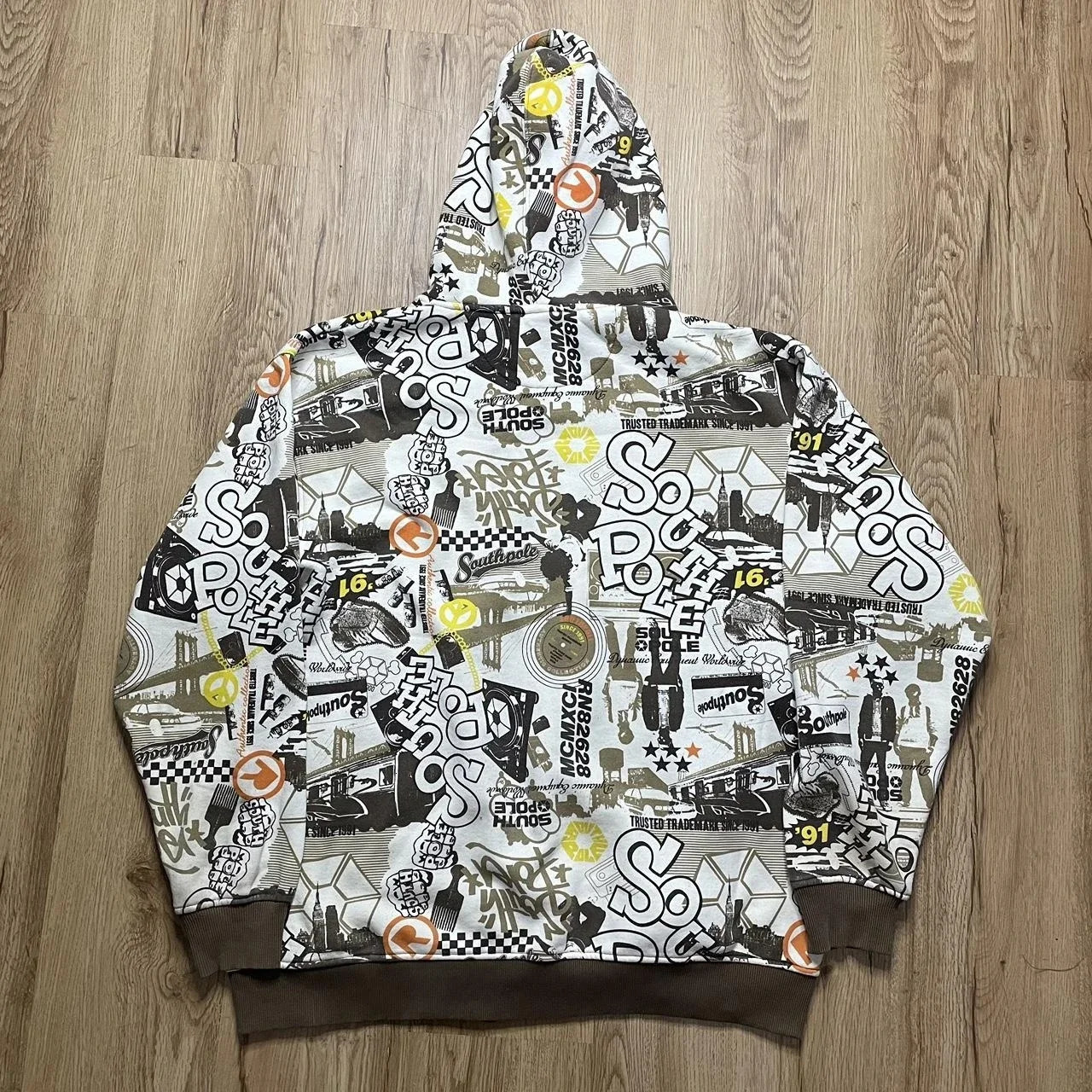 American trend Y2K Retro Coat Street Letters Graffiti Casual Zipper Cardigan Hip Hop Fashion Oversized Sports 250226