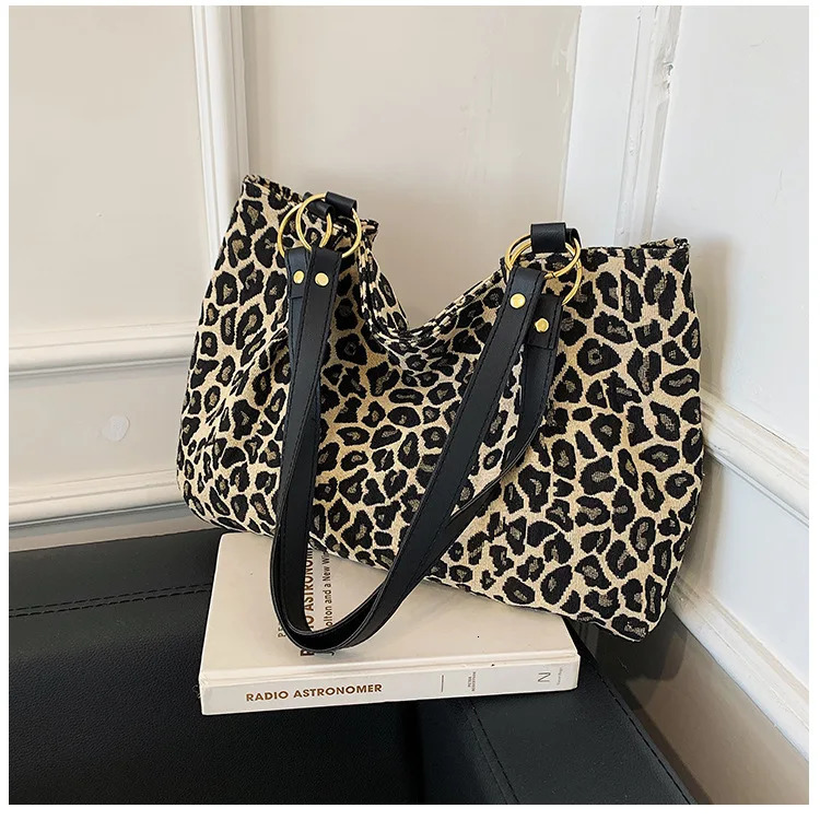 Ship from US Large capacity bag womens cross body leopard print shoulder handbag 250227FBB