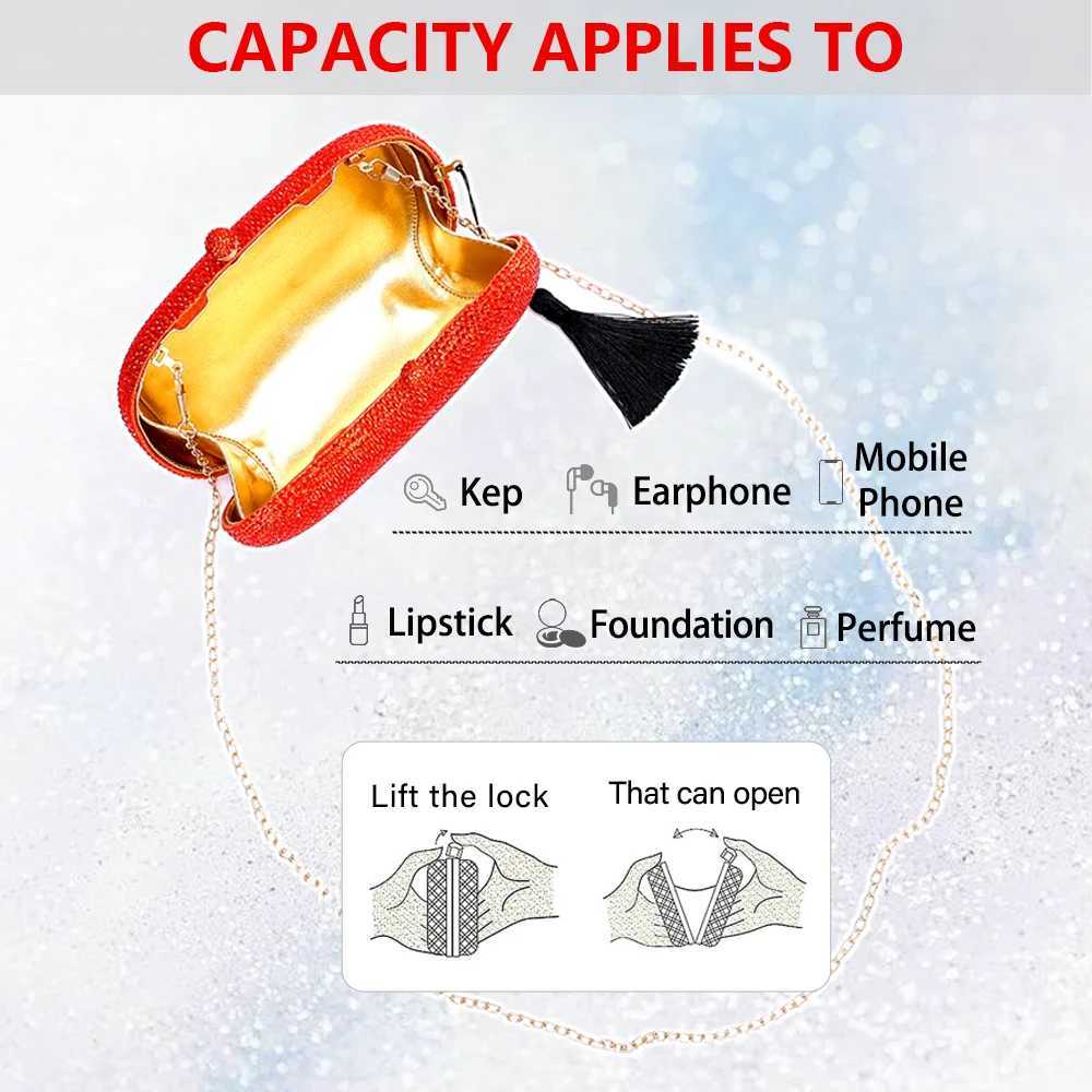 New Arrival Womens bag wedding party Christmas gift stone evening bag crystal dinner bag diamond cluTCh bag T250227