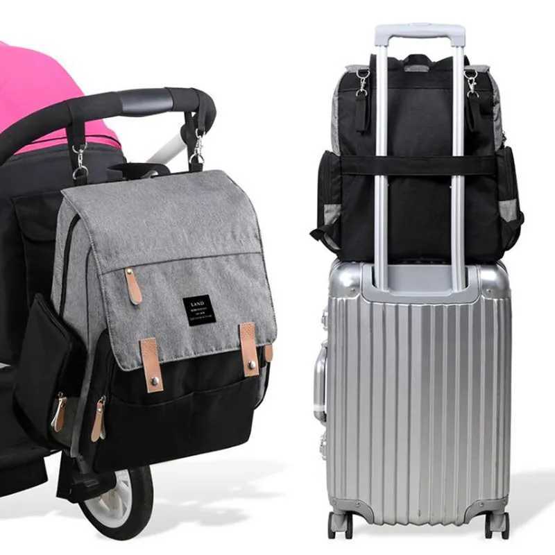 Diaper Bags Authentic LAND Mommy Diaper Bags Backpacks Mother Large Capacity Travel Nappy with anti-loss zipper Baby Nursing Bags NEW Y250227LGNW