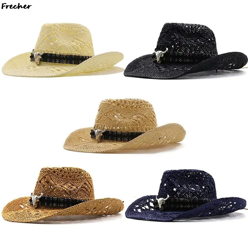 Farm Grassland Panama Cap Gentleman Jazz Hats Retro Western Knight Hat Men Beach Headwear Riding Sombrero Cowboy Cowgirl Chapeau 250218