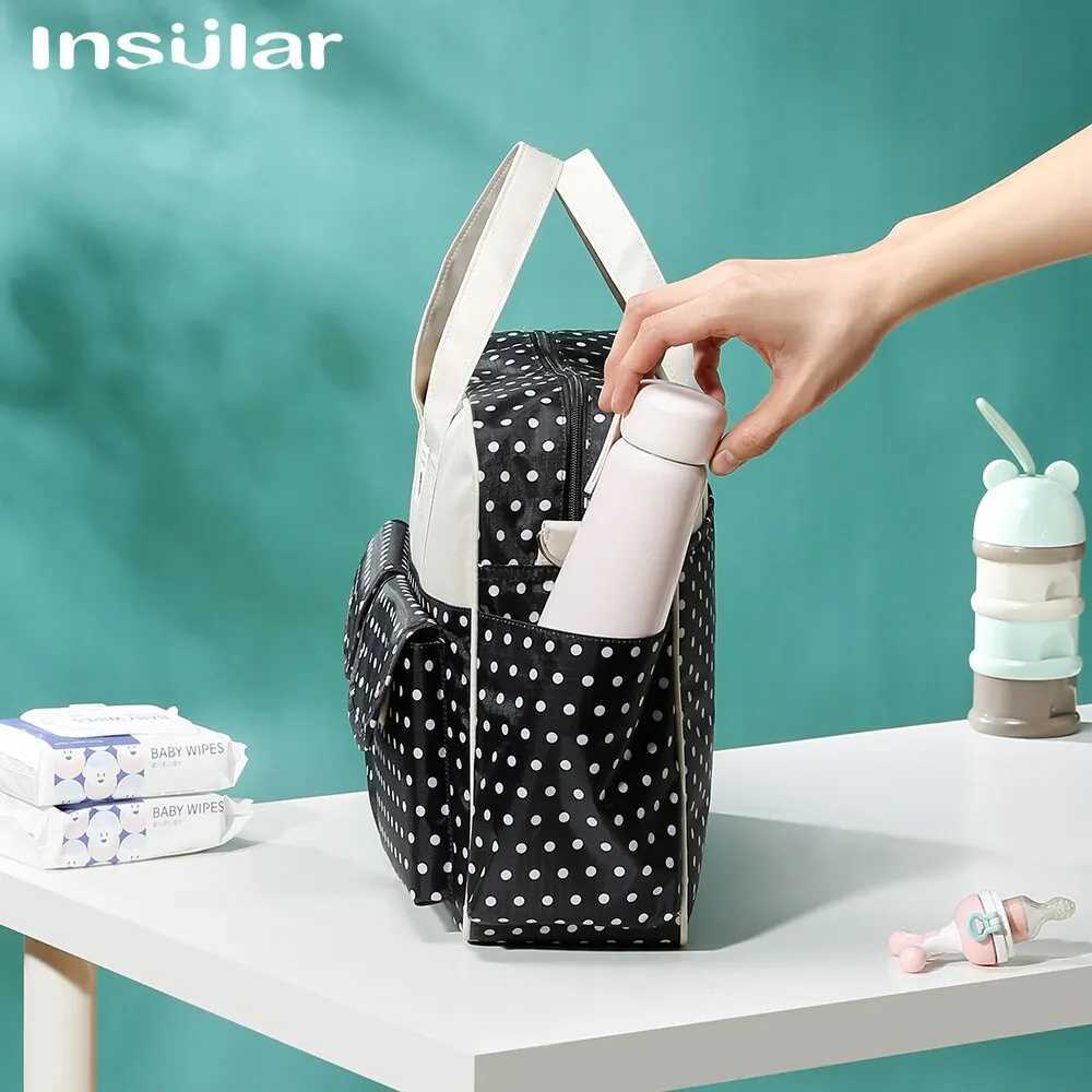 Diaper Bags Fashion Print Diaper Tote Bag Baby Organizer Large Capacity Baby Nappy Bags for Mom Multifunction Travel Stroller Bag Baby Stuff Y250227F9