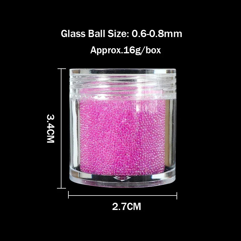 Caviar Small Beads Glass Nail Charms 3D Clear AB Color Gems Decoration Accessories Supplies for Professionals 250217