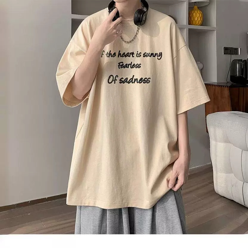 Simple And Slimming Men's T-shirt With Contrasting Color Letter Printed Short Sleeves. Designer's New Niche Versatile Top For Summer 2025