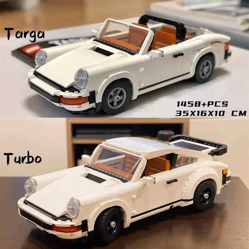 1458 Particle Technical Building Blocks Set 2in1 Race Classic Model Retro Roadster Toy Adt Boy Assembled Model Christmas Gift Y250227