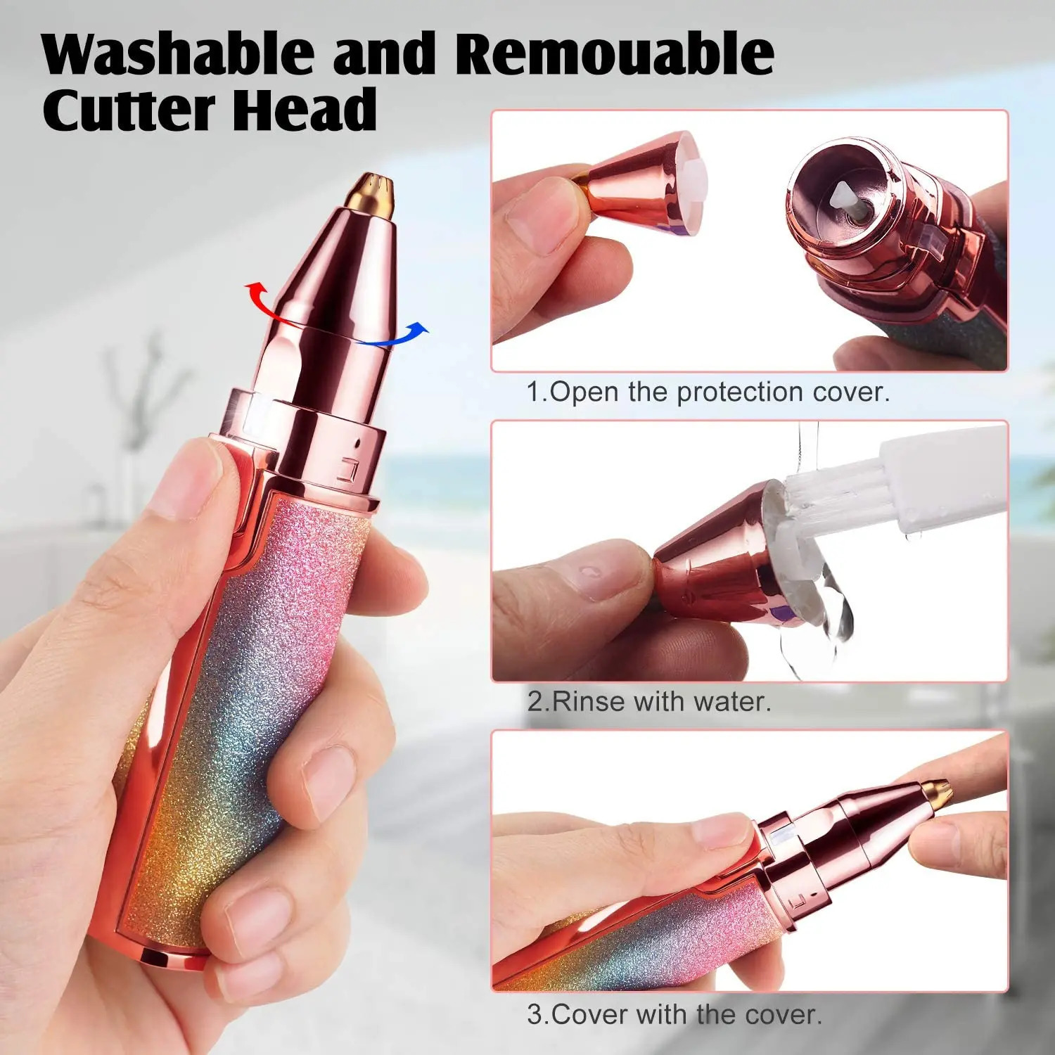 Portable 2 IN 1 Women Epilator Electric Painless Hair Remover Lady Shaver Eyebrow Shaper Leg Armpit Bikini Body Trimmer 250224