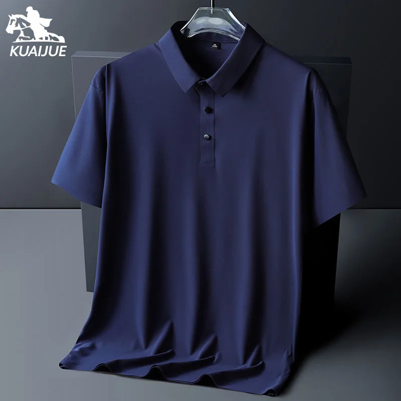 Mens polo shirt 6XL 7XL 8XL summer highquality mens short sleeved ice silk business casual 2212 250226