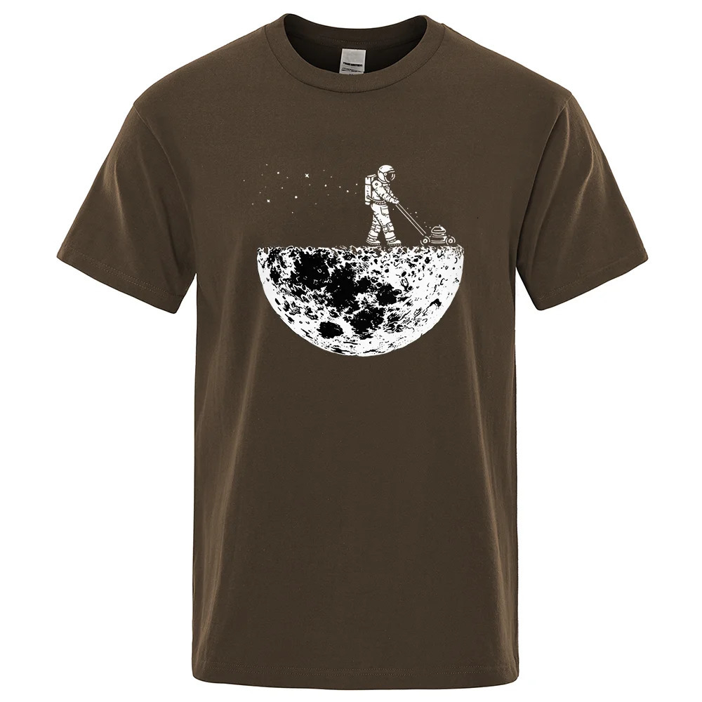 Astronauts Cherish The Lunar Environment Funny Print t-Shirts Men Loose Oversize Clothing Cotton Summer Soft Tshirt Hip Hop Tees 250227