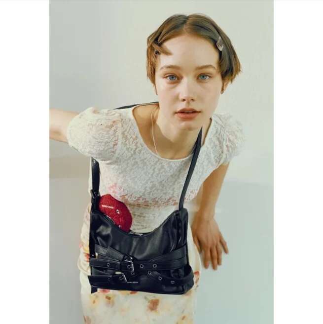 Korean Star's Same Small Samoondoh Trendy Cool Motorcycle SAMO ONDOH Strap Casual Single Shoulder Cross-Body Bag