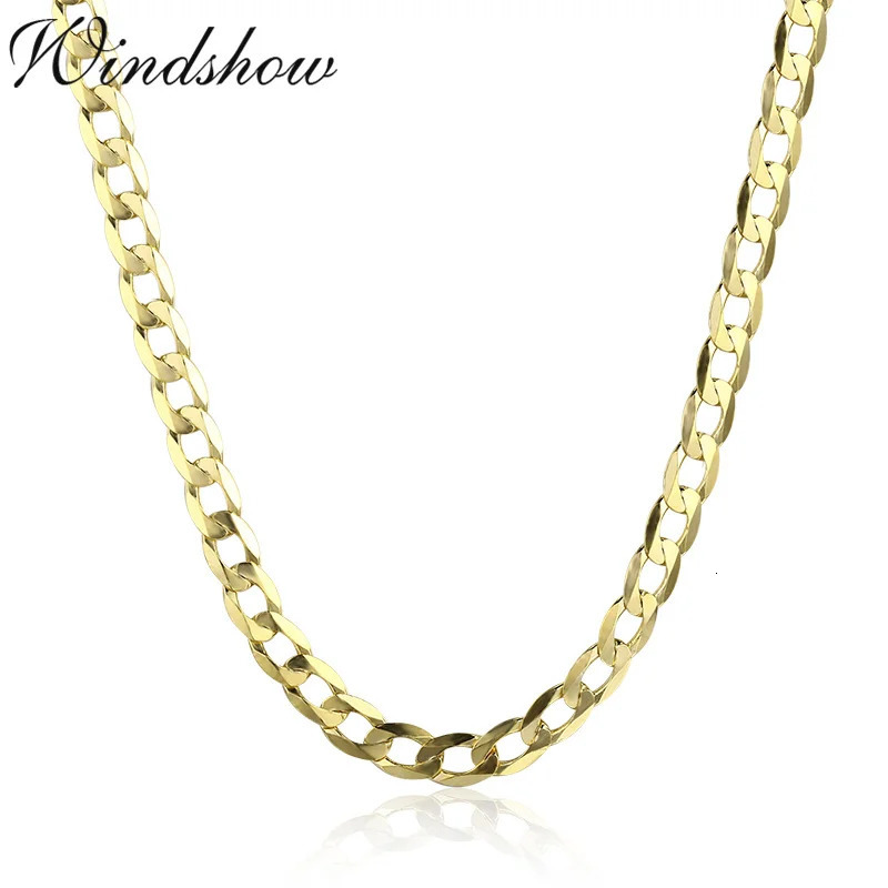 45cm-80cm 4mm Slim 925 Sterling Silver W/ Gold Color Curb Chain Link Necklaces Men Jewelry Hiphop collares kolye Collier ketting 250227