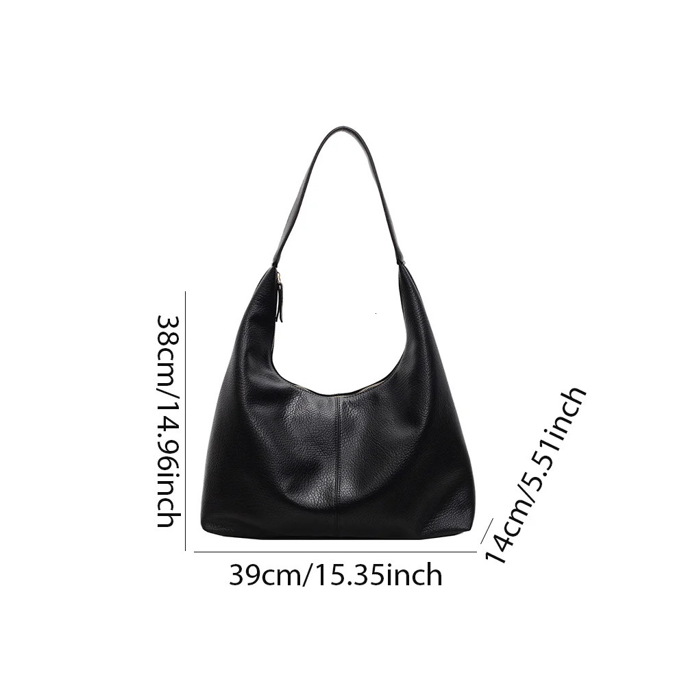 Ship from US Shoulder Bag for Women Zipper Closure Underarm PU Leather Large Capacity Solid Color Handbag Travel Shopping Work 250227FBB
