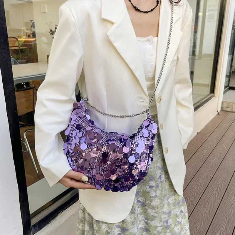 New Arrival Fashion sequined womens evening bag luxury chain cross body bag retro womens wallet and handbag trend shoulder bag T250227