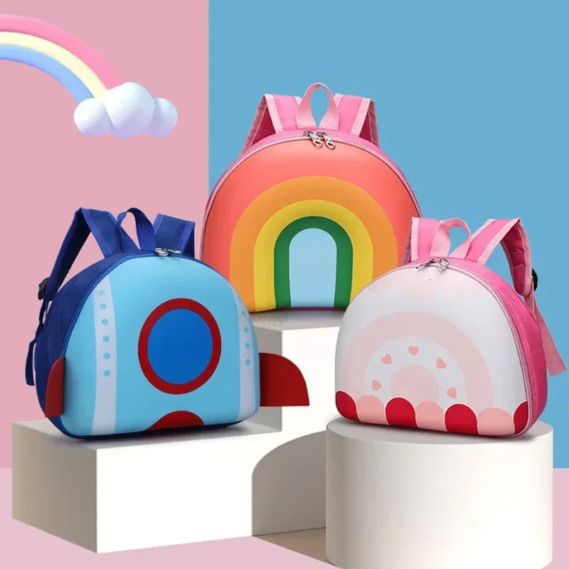 Rainbow Childrens Backpack Kindergarten Schoolbag 3-5-year-old Boys And Girls Lovely Backpack Children Book Bag 250227