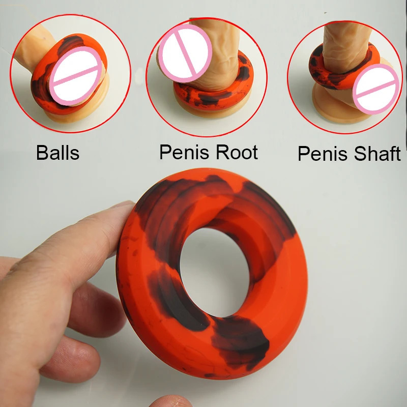 Liquid Silicone Dick Cock RingEjaculation Delay Cockring PenisringSex Toys for MenTesticle Scrotum BondageSemen Lock Rings 250227
