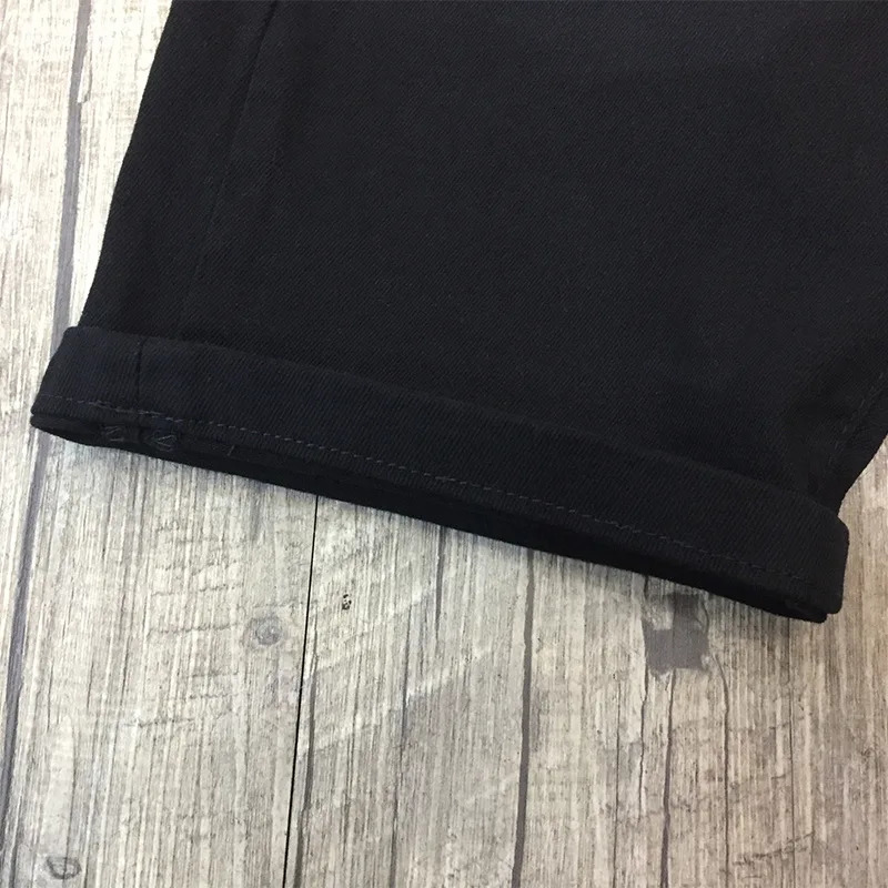 Summer Fashion Denim Shorts Mens Slim Straight American Street Trend Casual AllMatch Cropped Pants 250226