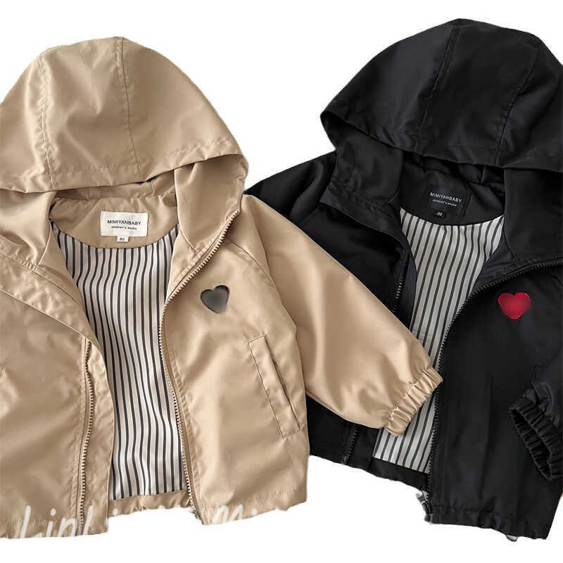 Jackets Childrens Zipper Jacket 2025 Autumn Edition Mens and Womens Hooded Zipper Stormtrooper Clothes Baby Trendy Brand Love Jacket WindbreakerY25022