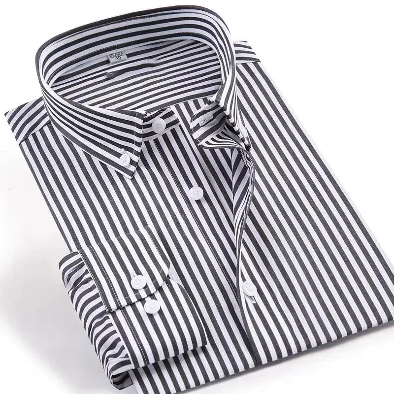 Shirts for Men Elegant Mens Shirts Mens Clothing High Quality Stripe Pattern a Fashion Check Shirt Long Sleeves Man 250224