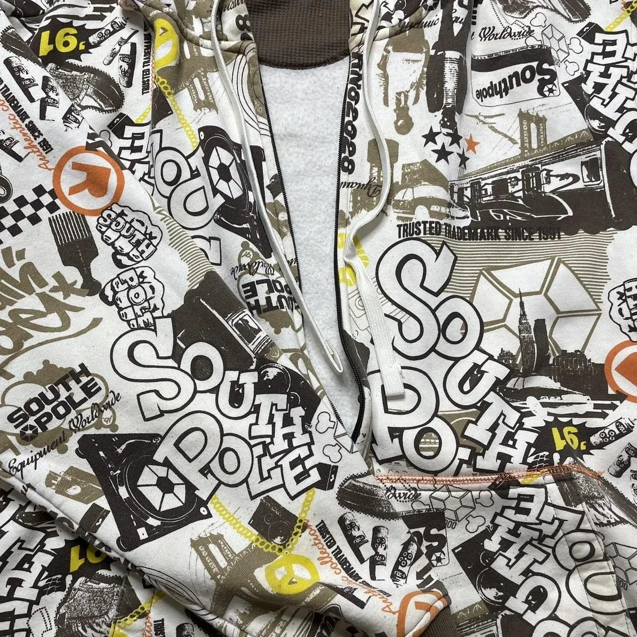 American trend Y2K Retro Coat Street Letters Graffiti Casual Zipper Cardigan Hip Hop Fashion Oversized Sports 250226