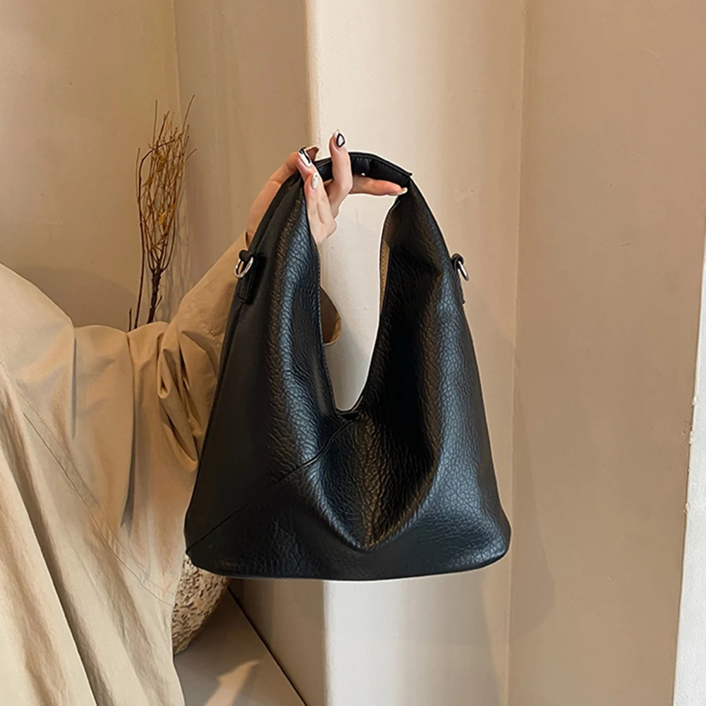 Ship from US Tote Purse for Women PU Leather Solid Shoulder Bag Large Capacity Crossbody Bags Trend Ladies Handbag Versatile Satchel 250227FBB