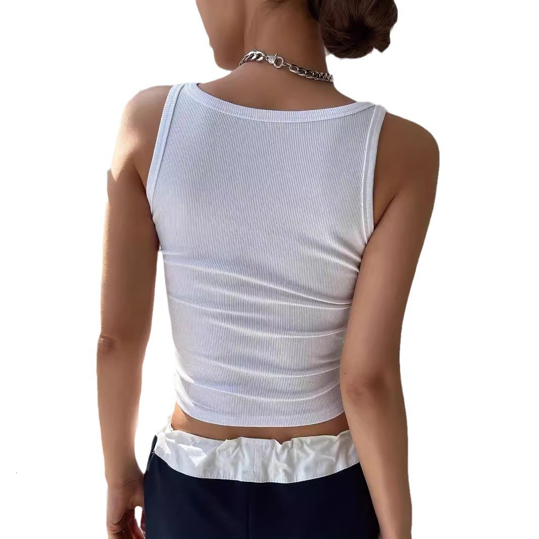 Designer's New Vest, Vest, Women's Sleeveless Top, Summer Outfit, Ins Fashion, Spicy Girl, Short Style, Pure Desire, Basic Shirt, T-shirt