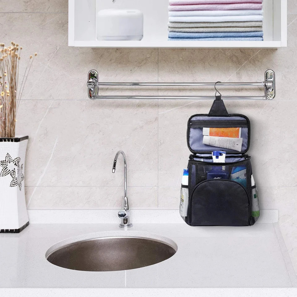 Ship from US Shower Caddy Bag Portable Hanging Tote Bags with Hook Travel Toiletry Makeup Organizer Pouch Cosmetic 250227FBB