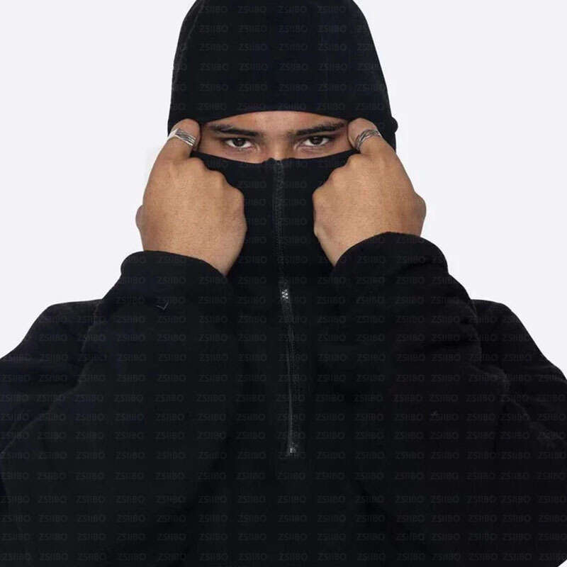 2025 Personalized Street Hip Hop Warm Pocket Half Zipper Pullover Long Sleeve Hoodie Top for Men and Women