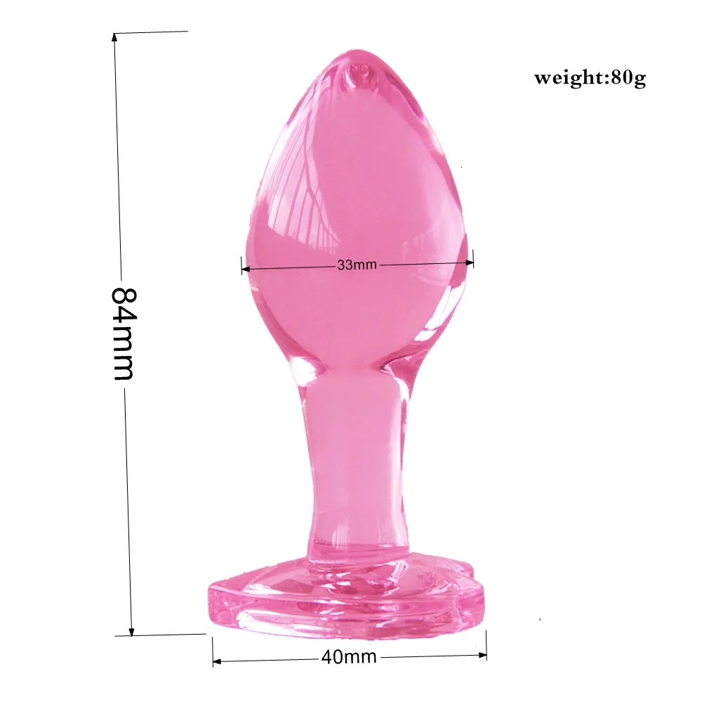 Heart Jewelled Beginner Anal Teaser Glass Comfort Plug Diamond Butt plugs Sex Toy Explore Ass Play Women Man Stimulate Orgasmic 250227