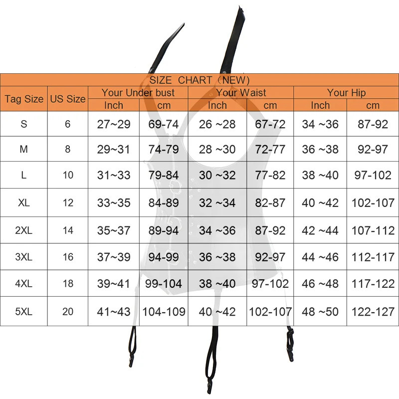 Sexy Plus Size Steampunk Gothic Corset Bustier Steel Boned Leather Waist Trainer Corset Bustier Waist Cincher Shaper Corselet 250227