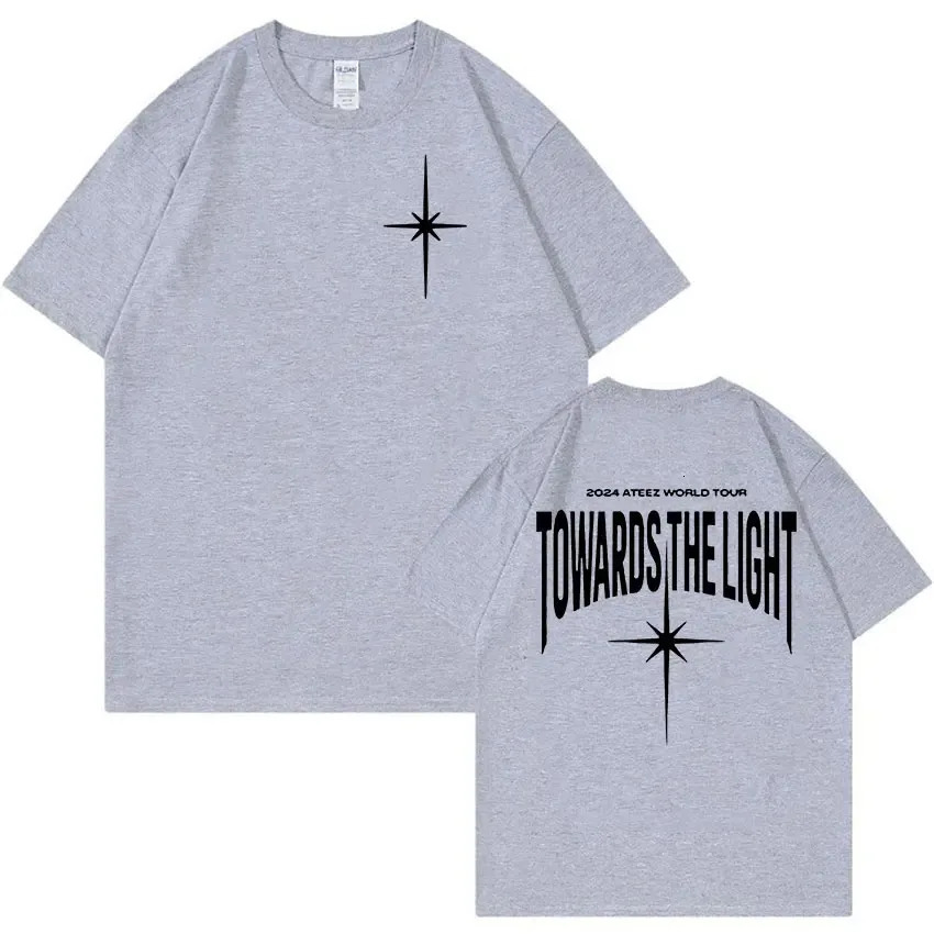 ATEEZ World Tour Men Cotton T-shirt Fashion Big Size Top Casual Short Sleeve Streetwear Classic Print Tee 4XL 250227