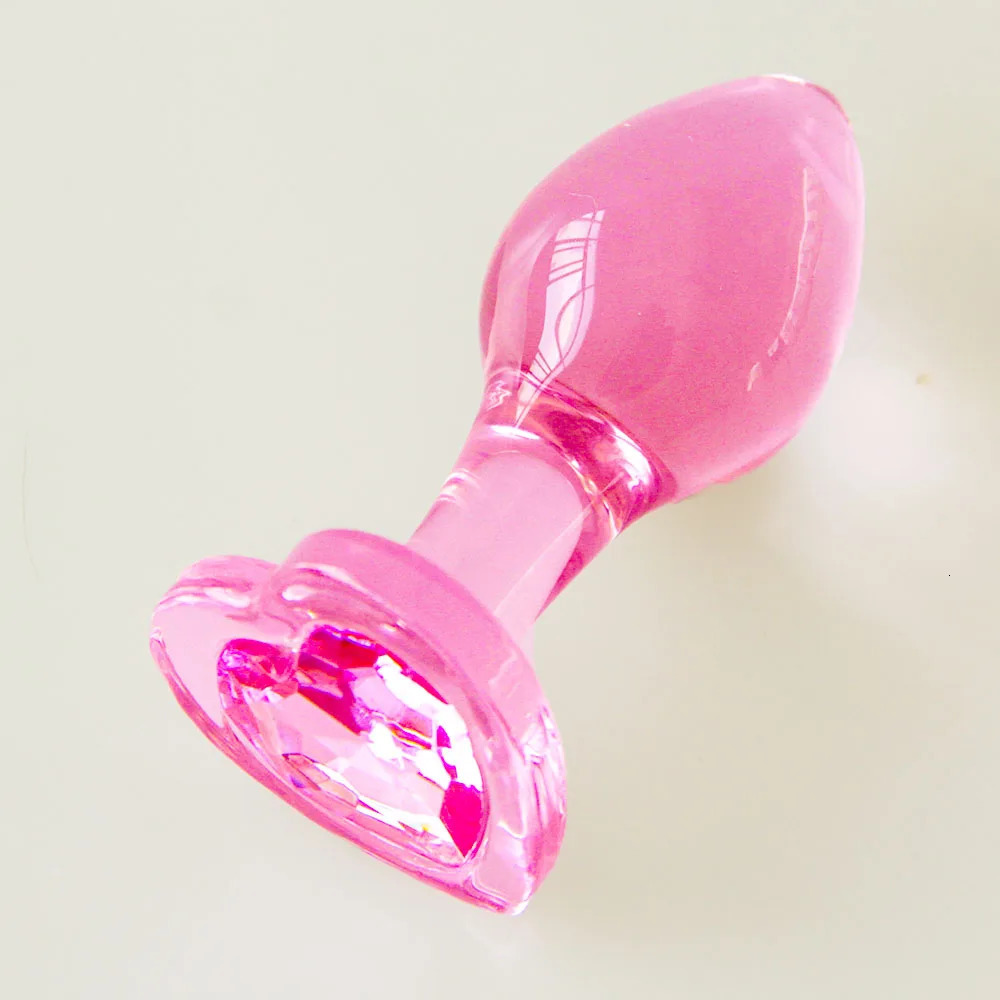 Heart Gem Anal Plug Exquisite Pink Crystal Glass Adult Masturbation Products Prostate Massager Erotic Toys For Couple Lesbian 250227