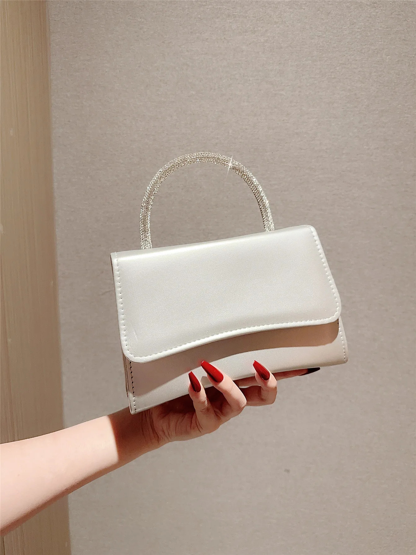 Lady Temperament PU Leather Flap Evening Bag Casual n Wedding Bridal Banquet Handbag Dress Party Chain 250226