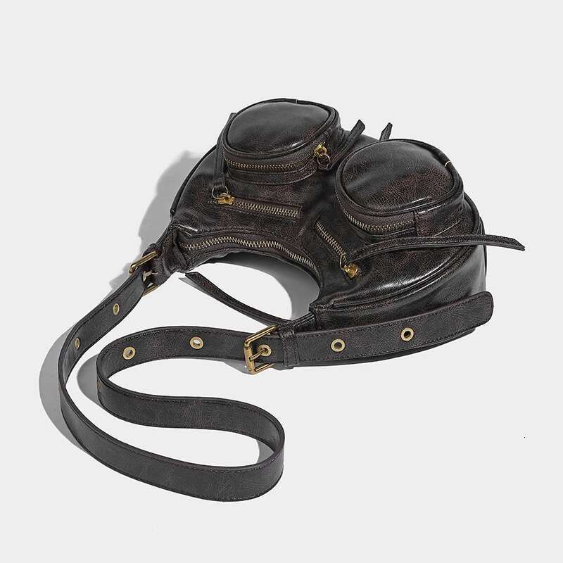 Vintage Double Pockets Underarm Bags For Women Designer Handbags And Purses 2025 New In Moto & Biker Shoulder Crossbody