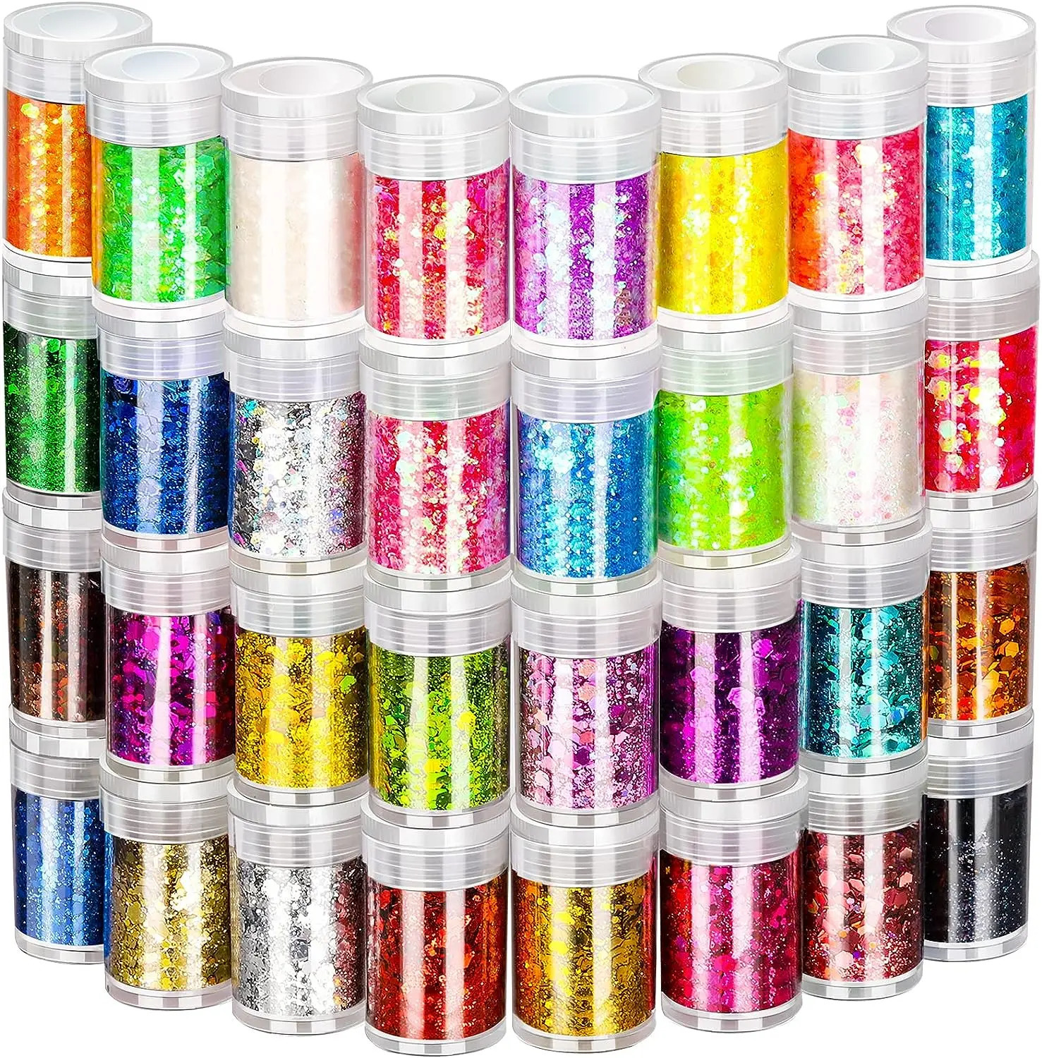 32 Colors of Nail Glitter Face Glitter Sparkly Fine Glitter for CraftingColors of Powder for Arts Crafts Rainbow Body Glitter 250227