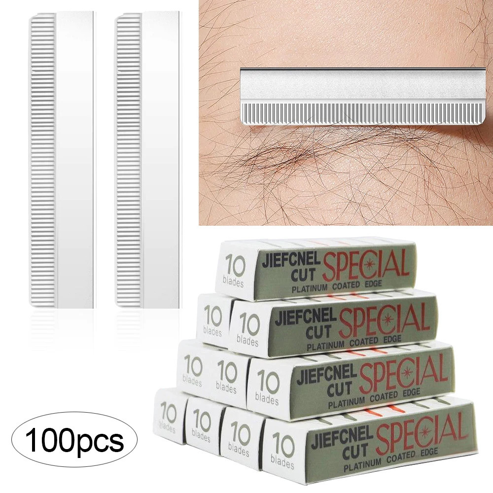 20/50/100Pcs Eyebrow Blades Stainless Steel Brow Trimming Knife Microblading Dermaplaning Blade Permanent Makeup Beauty Tools 250224