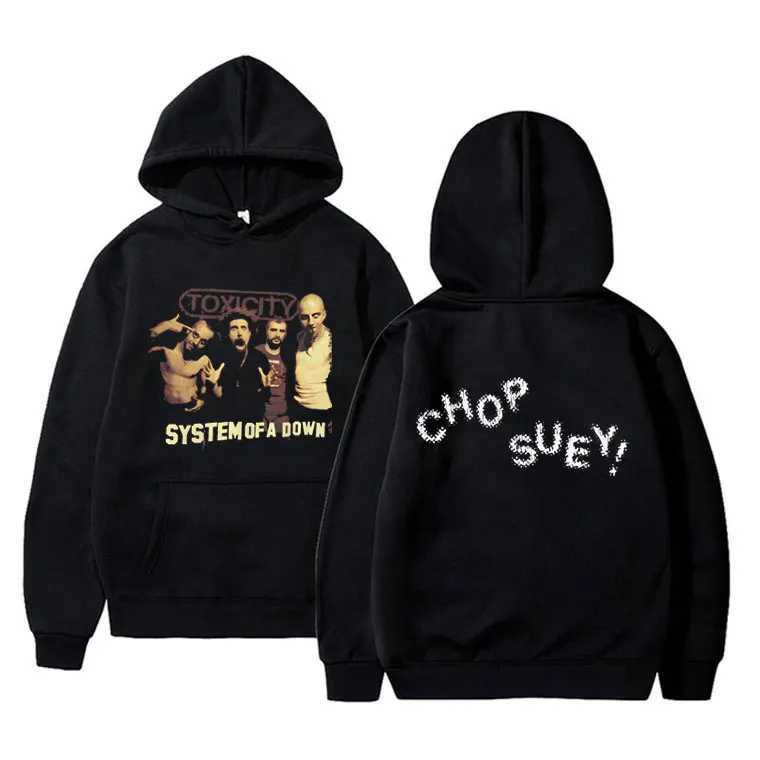 Band Hoodies Mens System of A Down Hoodie Toxicity Chop Suey Print Gothic Punk Pullover Vintage Oversized Graphic Hoodies Men and Women L251018JMJX