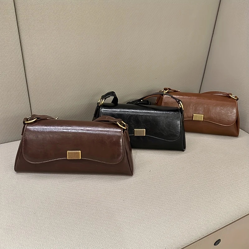 Ship from US Minimalist Shoulder Bag Trendy Simple Handbag Flap Purse For Women 250227FBB