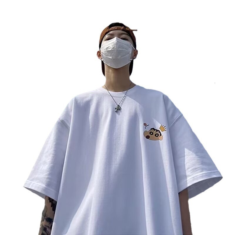Designer Summer Men's Short Sleeve T-shirt Loose Printed Off Shoulder Half Sleeve Basic Shirt Top T-shirt 2025 New Edition