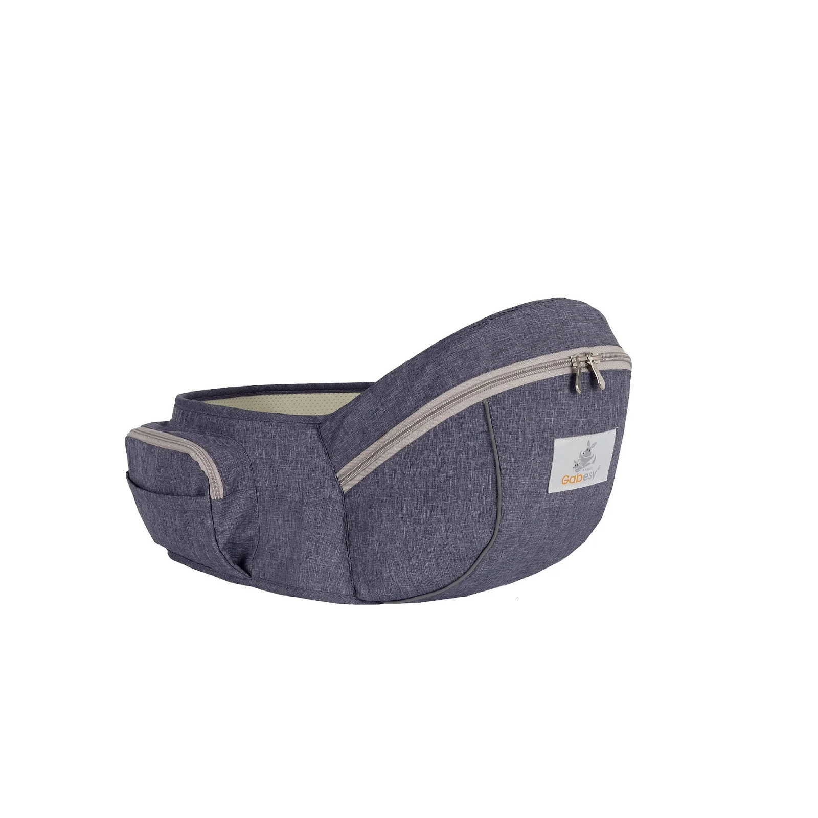 Grey baby a hip seat with large storage space which can be optionally equipped with mother shoulder straps and baby wa 250227