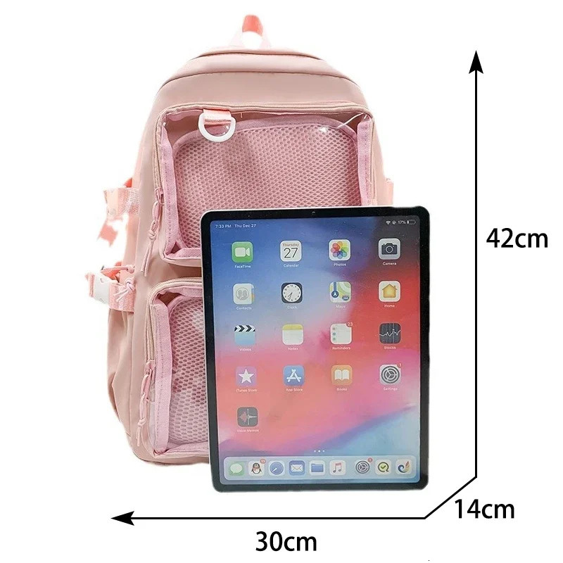 Japanese Kawaii Itabag Women 2024 Transparent Backpack Women Large Capacity Ita Backpack School Bags For College Student JK 250221