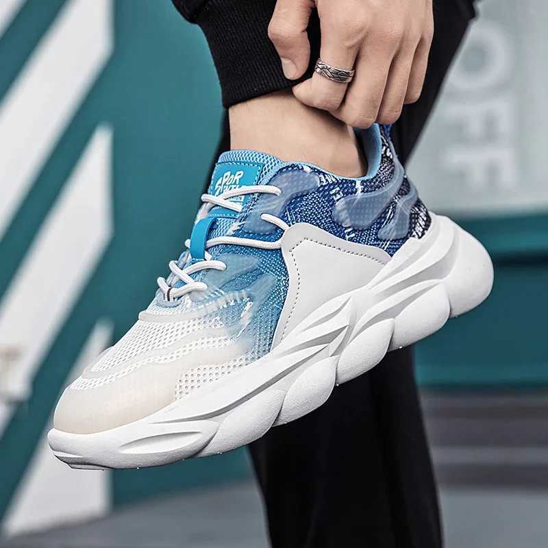 2023 Mens Sneakers New Thick Sole Mens Shoe Leisure Fitness Breathable Fashion Luxury Sports Mesh Running Shoe Tennis for Men Z250411