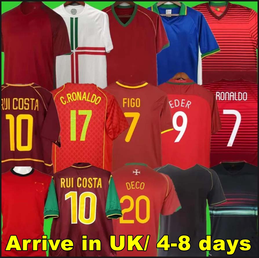 RONALDO Retro Soccer Jerseys 1998 1999 2010 2012 2002 2004 RUI COSTA FIGO NANI Classic Football Shirts Camisetas de futbol Portugal Vintage