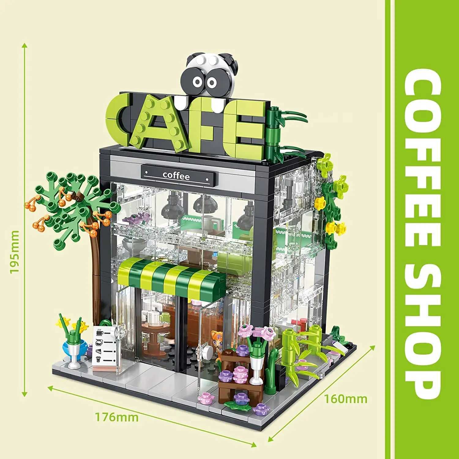 Creative Bouquet Store House Bookstore Model Building Block City Landscape Summer Tent Coffee Shop Girl Toy Children Cute Gift Y250227